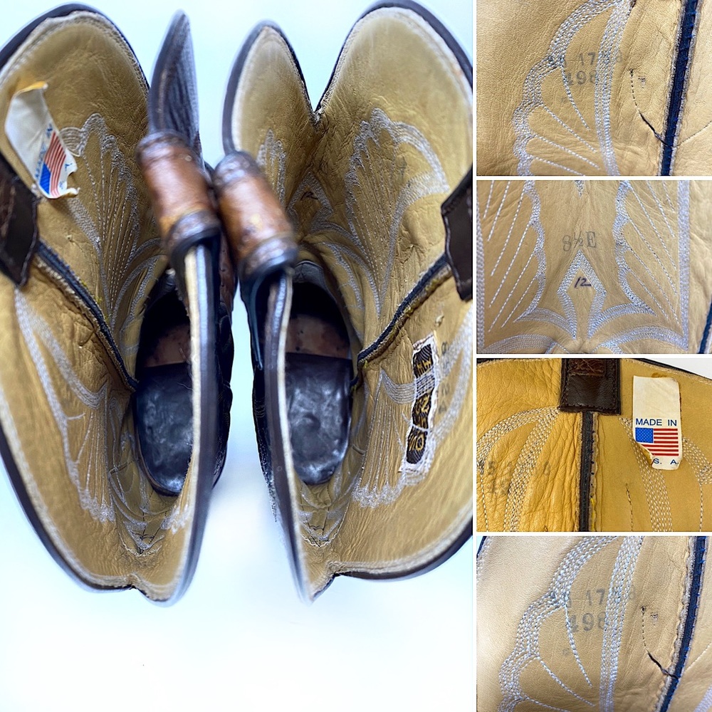 VTG Hondo Full Quill Ostrich Leather Western Boots - Picture 8 of 8